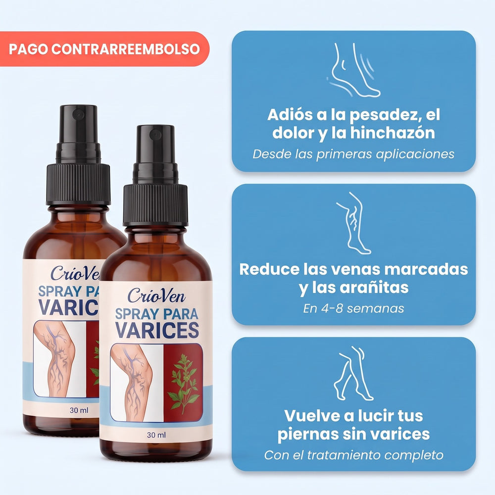 Spray CrioVen para varices: pago contrarreembolso, alivia la pesadez y la hinchazón de piernas