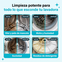 Antes y despues en cuatro zonas de la lavadora