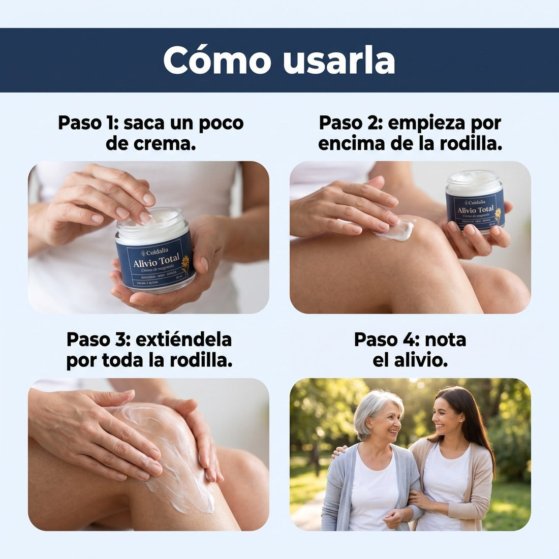Cómo usar Alivio Total en 4 pasos