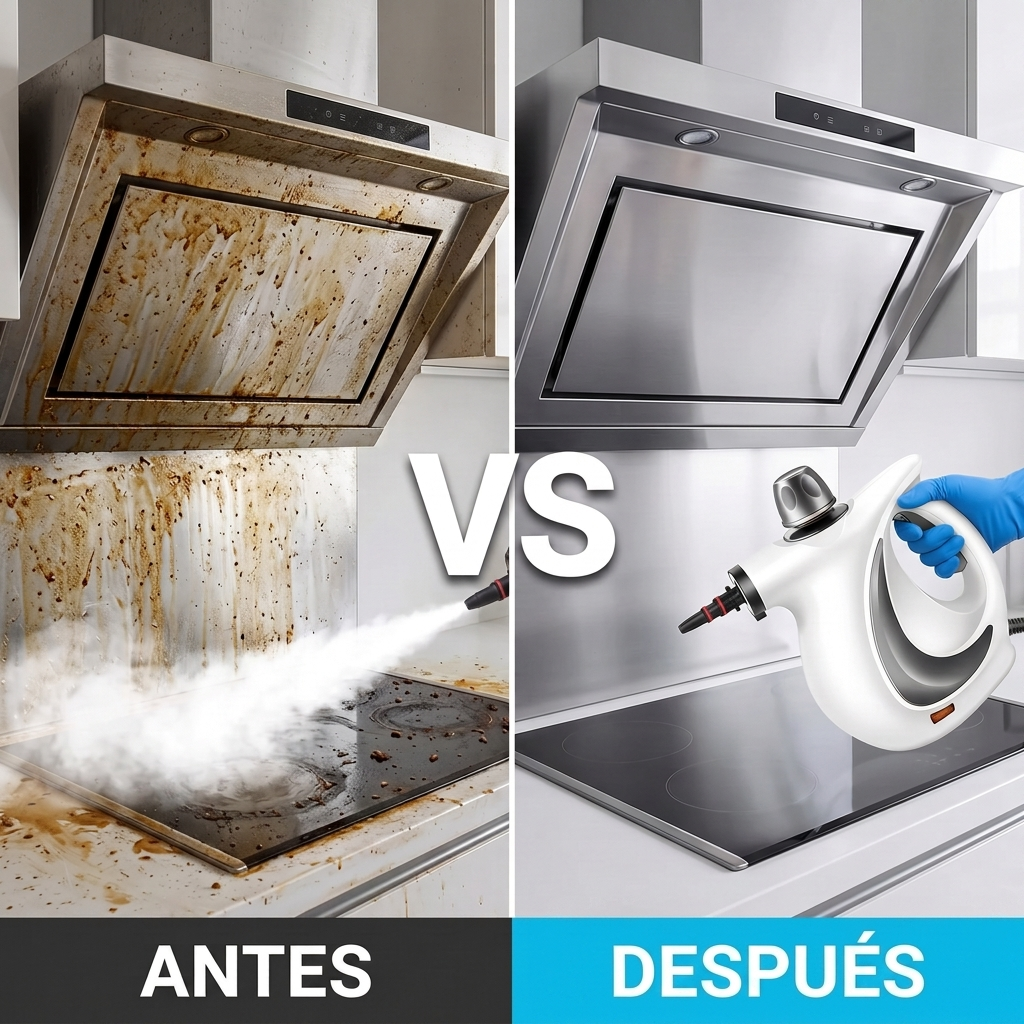 Antes y después de la campana extractora