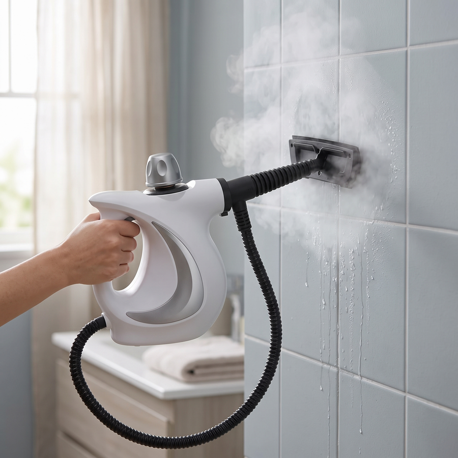 VaporPro limpiando una pared alicatada