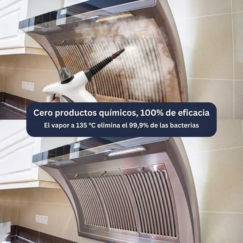 Cero productos químicos, vapor a 135 grados